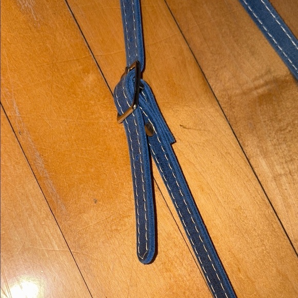 Janell Blue Leather Crossbody Bag Handmade in Maine - Picture 3 of 5